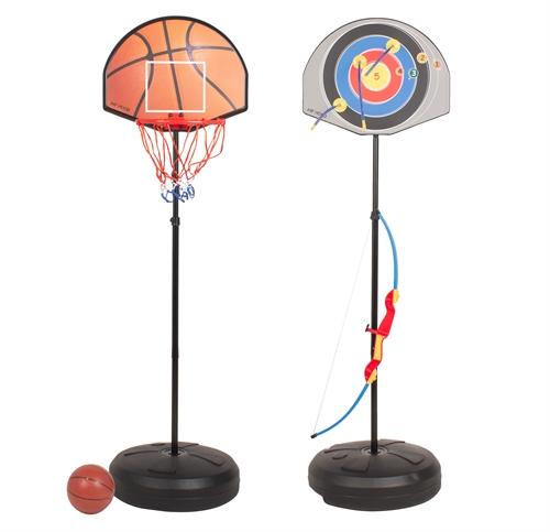 Basket Med Bueskydning   2 I 1 Basketstander Med Bueskydning   Højde 102   136cm