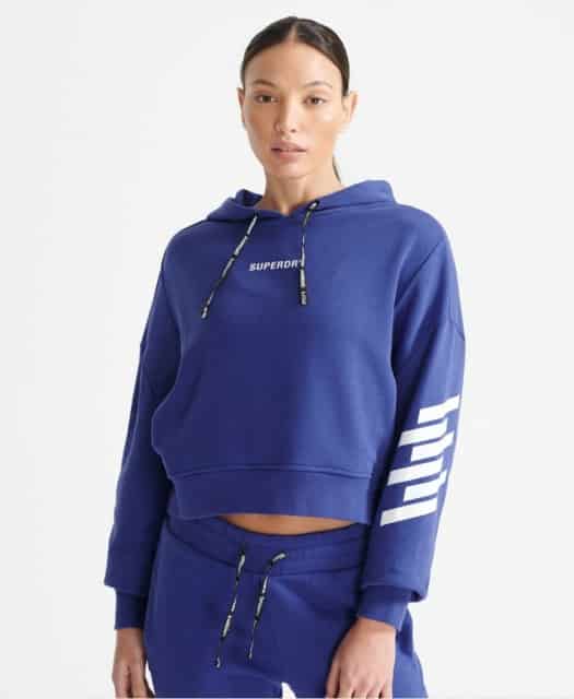Kvinders Superdry Sport   Train Core Hoodie   Cobalt Blue Xl