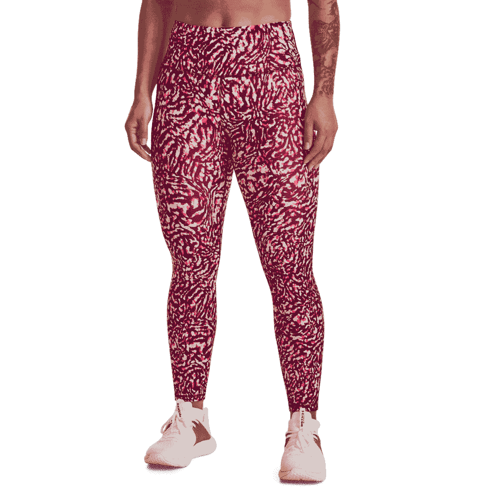 Kvinders Under Armour   Heatgear Armour Aop Ankle Leg   Black Rose M