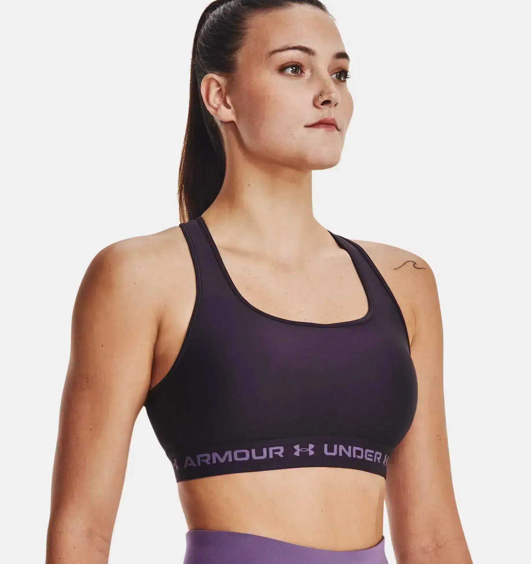 Kvinders Under Armour   Mid Crossback Sports Bra   Tux Purple S