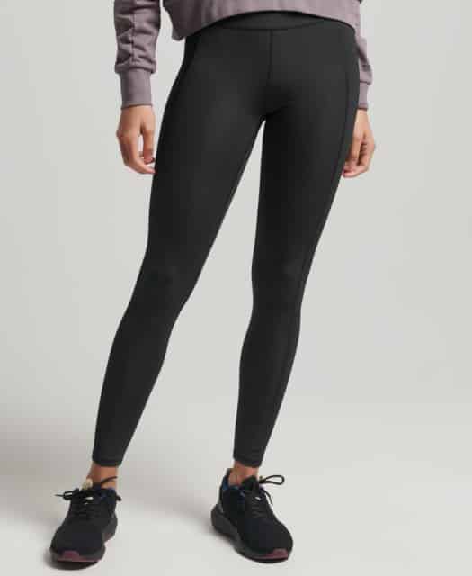 Superdry Sport   Flex Rib Tights   Black Xxs