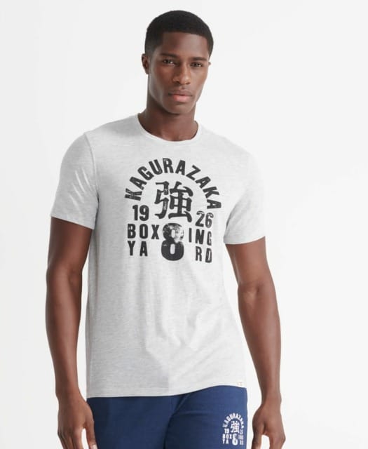 Superdry Sport   Training Boxing Yard T Shirt   Grey Marl S