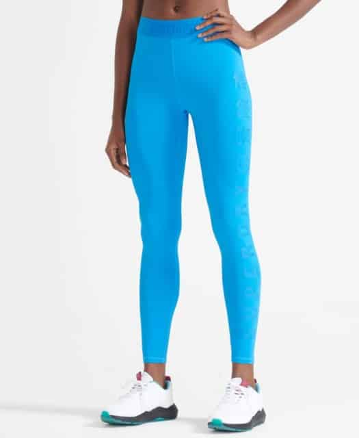 Superdry Sport   Training Elastic Leggings   Vibrant Blue S
