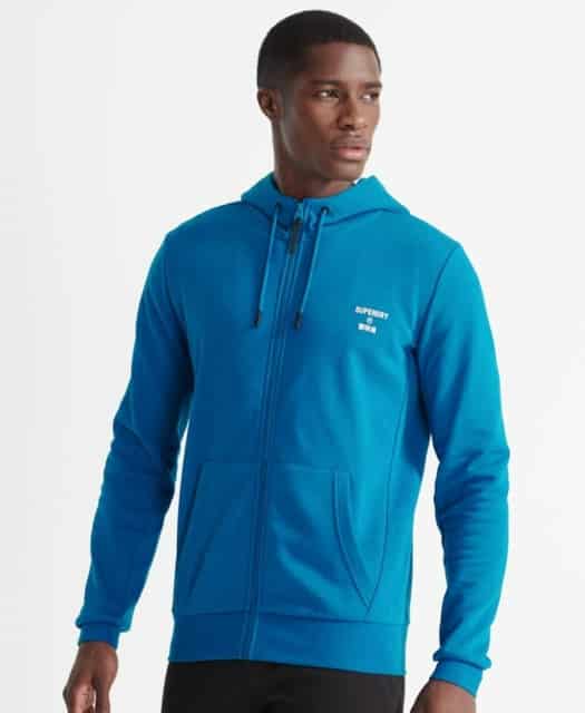 Superdry Sport   Training Sport Zip Hoodie   Naval Blue M