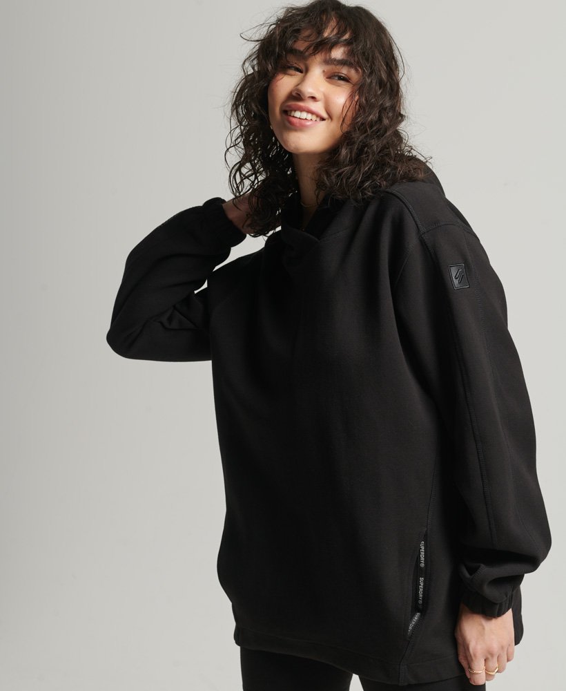 Superdry Sports Kvinder   Code Tech Oversized Hood   Black Xs S