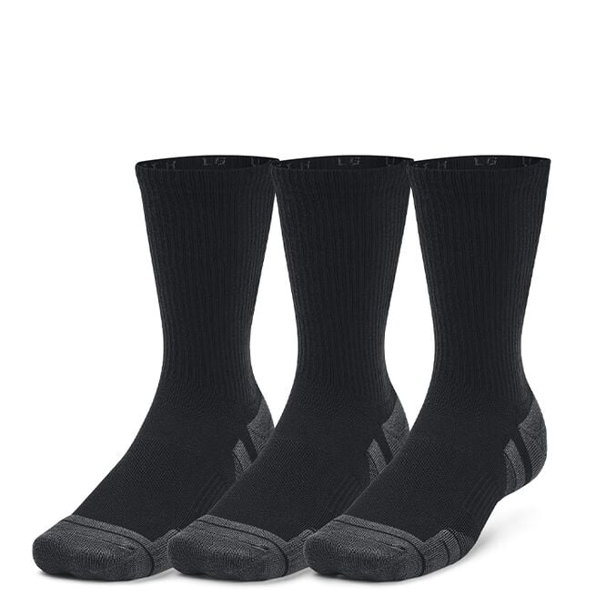 Under Armour Performance   Tech 3 Pack Crew Socks   Black M
