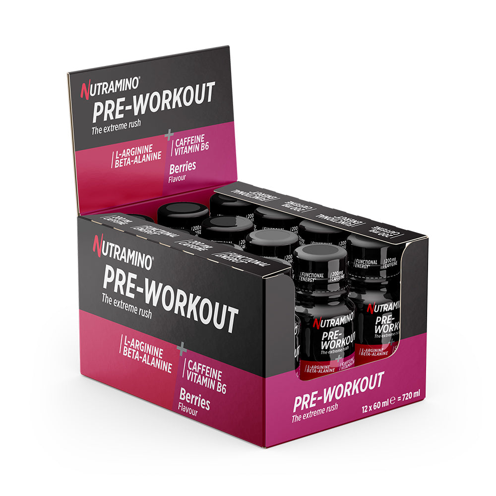 Nutramino Pre Workout Shot   Berries  12x 60ml    Energi