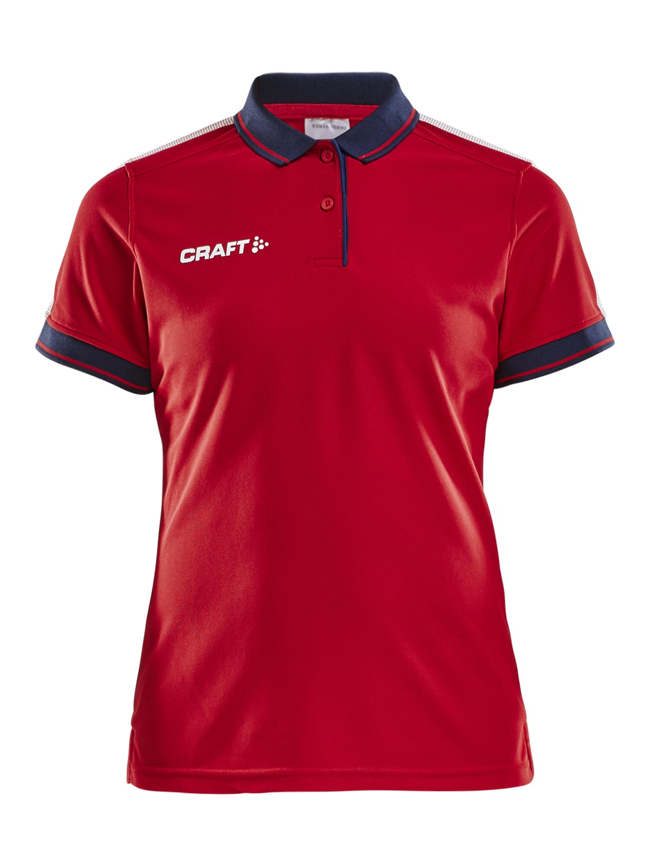 Craft   Pro Control Poloshirt Kvinder   Bright Red Navy Xs