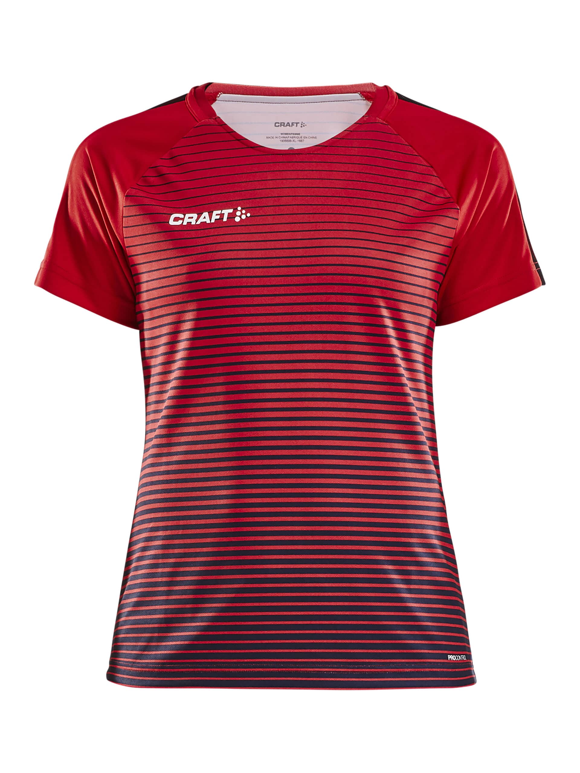 Craft   Pro Control Stripe Jersey Kvinder   Bright Red Navy L