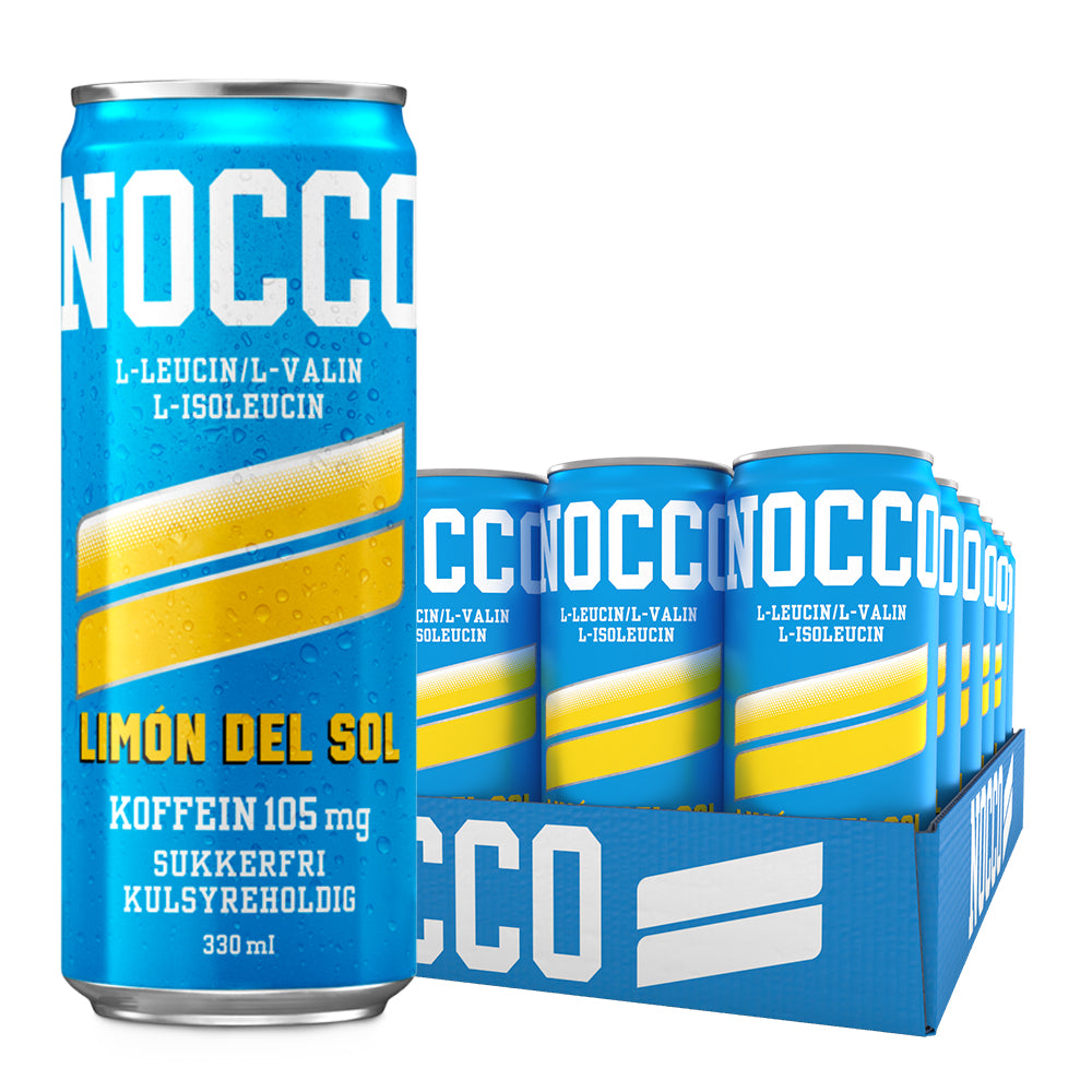 Nocco Limon Del Sol  24x330ml      Billig Sukkerfri Energidrik Med Højt Koffeinindhold   Perfekt Til Træning