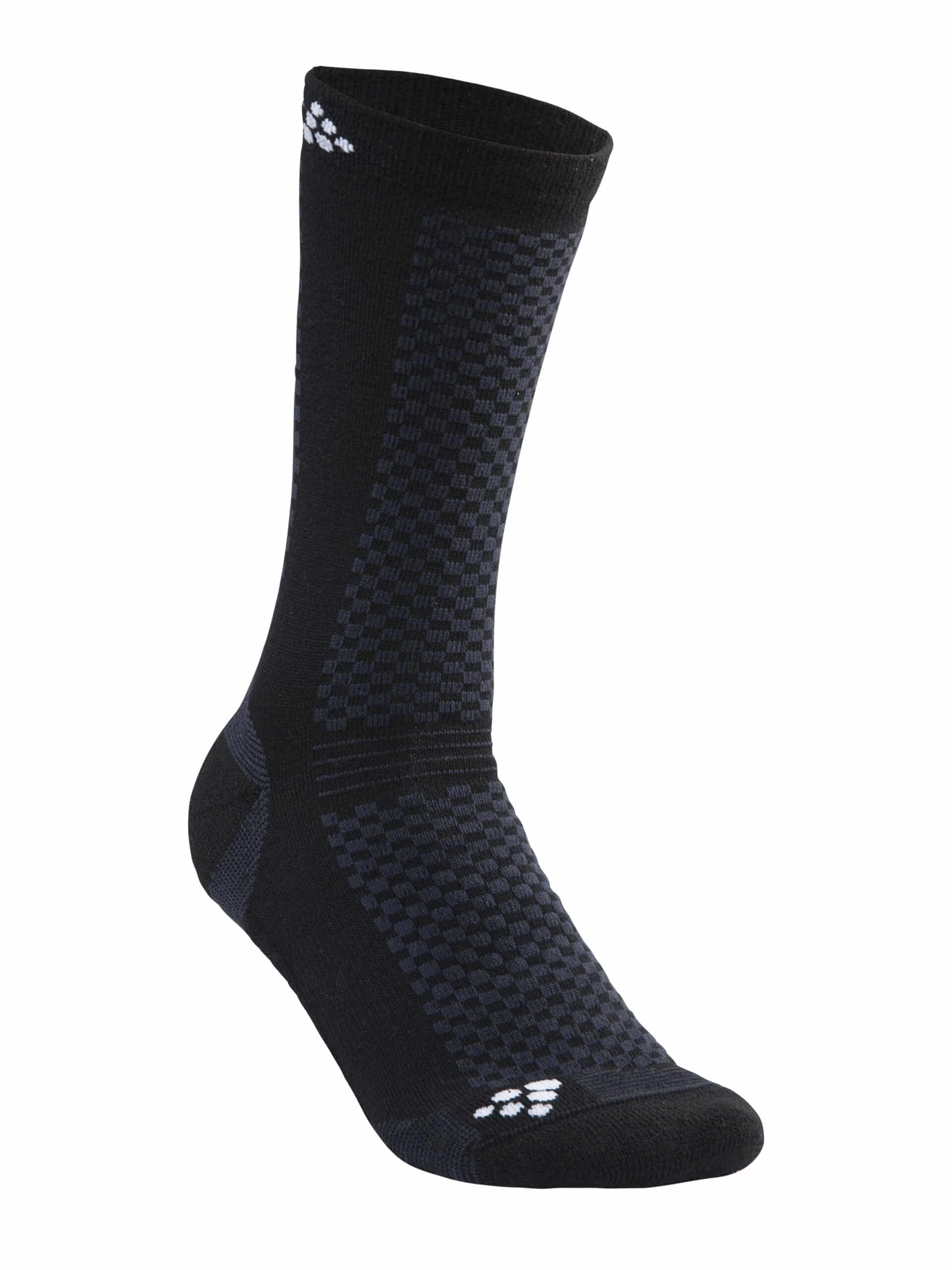 Craft   Warm Mid 2 Pack Sock   Black White 34 36