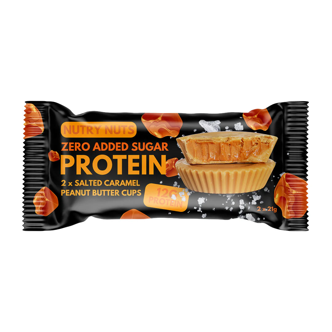 Nutry Nuts Peanut Butter Cups   Salted Caramel  42g    Proteinsnacks
