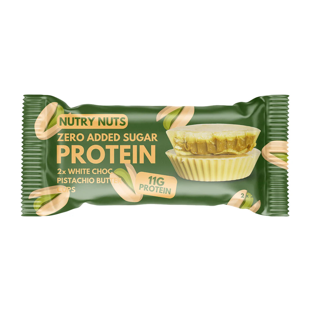 Nutry Nuts Pistachio Butter Cups  42g    White Choc Pistachio   Proteinsnacks